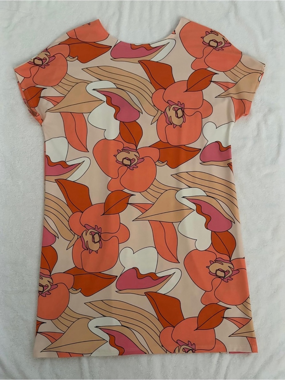 Fighting Eel Floral Shift Dress Mumu in Peach, Coral & Pink